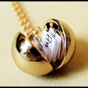 Message Locket gold necklace love wedding memory